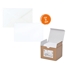 Scatola 100 biglietti + 100 buste - Bristol - bianco - 9 x 14 cm - Rex Sadoch