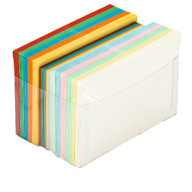 Scatola 100 cartoncini (200gr) + 100 buste (90gr) - arcobaleno - formato 9 - Favini