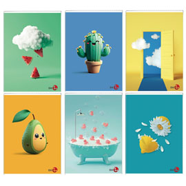 Maxiquaderno Vibes fantasia - A4 - 5mm c/margine - 40+2 fogli - 80gr - BM