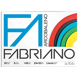 Album Arcobaleno - 24 x 33 cm - 10 fogli - 140 gr - 5 colori - Fabriano