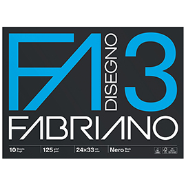 Album F3 - 24 x 33 cm - 10 fogli - 125 gr - nero - Fabriano