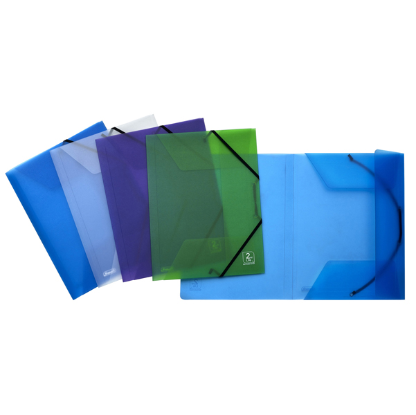 77442 Cartella 3 lembi con elastico angolare 2ndLife - 22 x 30 cm - dorso 3 cm - PP riciclato - mix 4 colori - Favorit