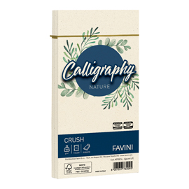 Busta Calligraphy Nature Crush - 110 x 220 mm - 100 gr - giallo agrumi - Favini - conf. 25 pezzi