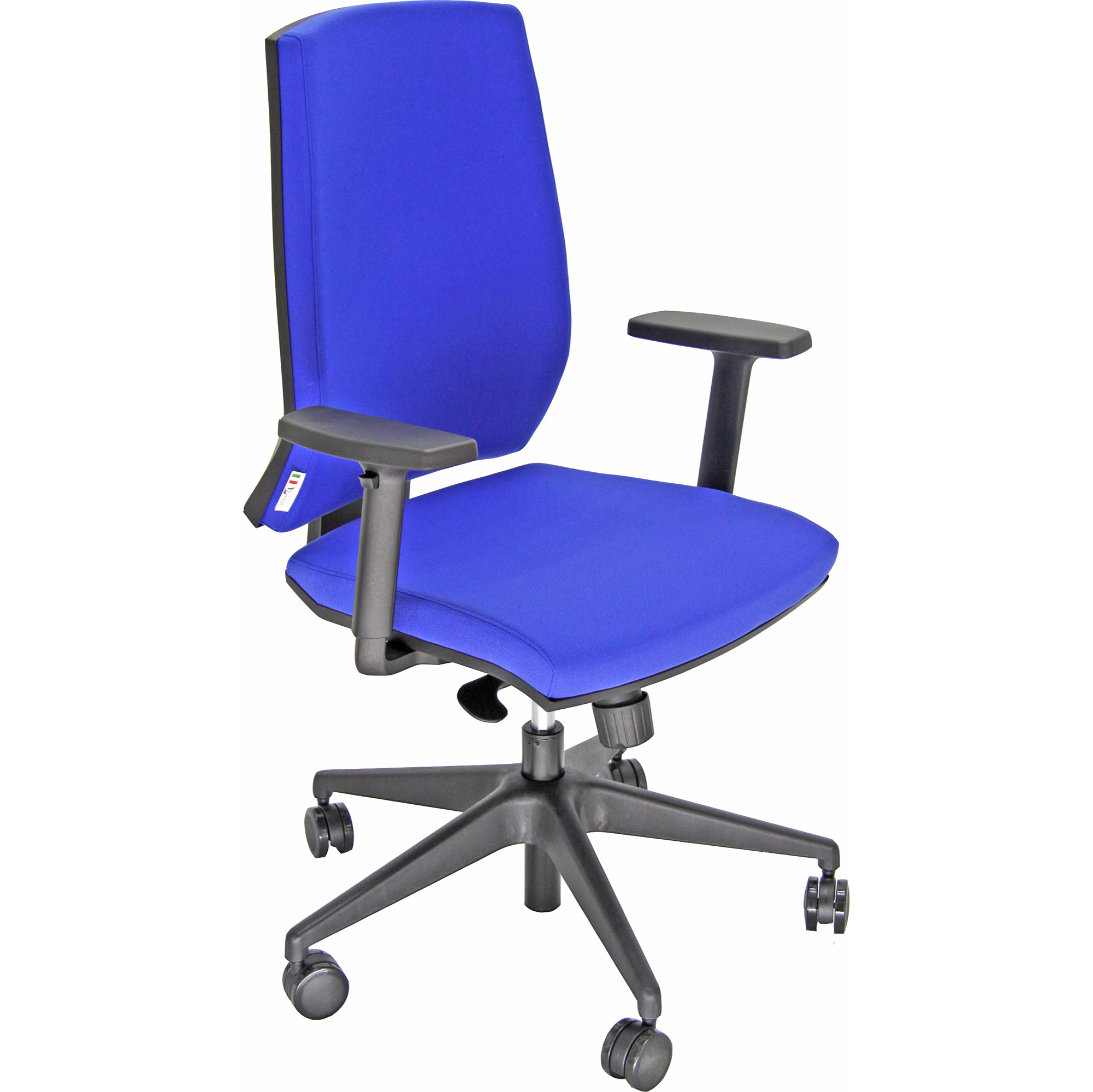 80077 Poltrona semidirezionale LR1SE - con ruote e braccioli - ignifuga - blu - Unisit