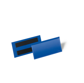 Buste identificative magnetiche - 100 x 38 mm - blu - Durable - conf. 50 pezzi
