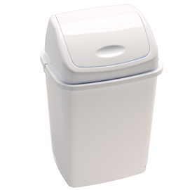 Pattumiera con coperchio basculante Rif Basic - 44x33x68 cm - 50 L - bianco - Medial