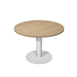 Tavolo riunione Agorà Direction - tondo - diametro 120 cm - H 73 cm - gamba metallo - rovere