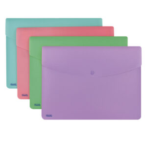 Busta con bottone Pastel - A4 - PP - colori assortiti - Favorit