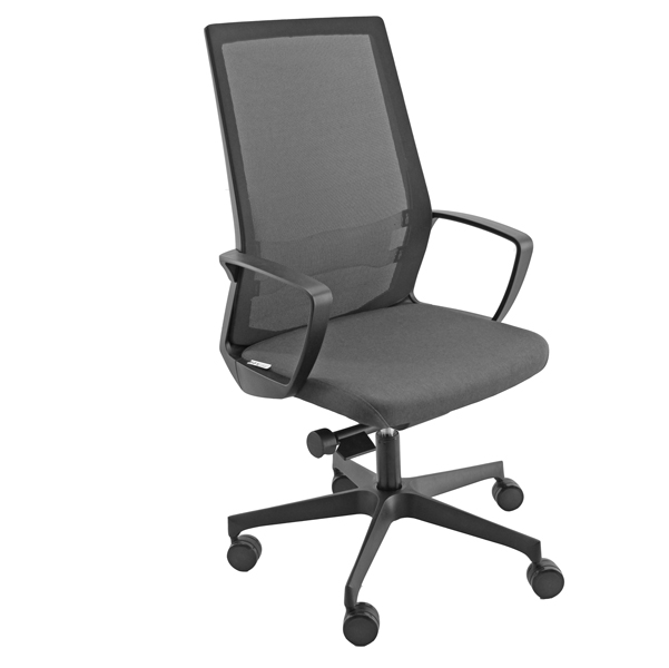 89597 Poltrona semidirezionale I70 - con braccioli inclusi - grigio/nero - Unisit