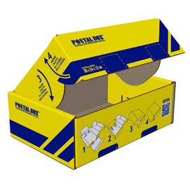 Scatola spedizioni Postal Box - M - 36 x 24 x 12 cm - giallo/blu - Blasetti