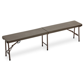 Panca Horeca - pieghevole - 44 x 30 x 183 cm - acciaio/HDPE - noce - Garden Friend