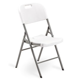 Sedia Horeca - pieghevole - 88 x 50 x 45 cm - acciaio/HDPE - bianco - Garden Friend