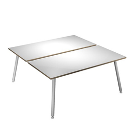 Scrivania Skinny Metal a 2 postazioni contrapp. - 140 x 166 cm - bianco