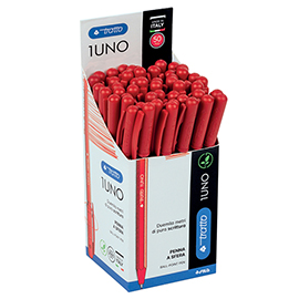 Penna sfera Tratto Uno Green - punta media 1 mm - rosso - Tratto - conf. 50 pezzi