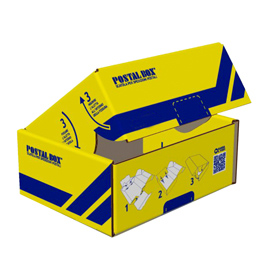Scatola spedizioni Postal Box - XL - 48 x 30 x 21 cm - giallo/blu - Blasetti
