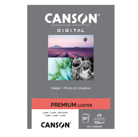 94661 Carta Inkjet Premium - 10 x 15 cm - 255 gr - 50 fogli - lucida - Canson