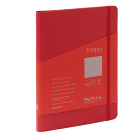 Taccuino Ecoqua Plus - con elastico - spiralato - A5 - 70 fogli - puntinato - lampone - Fabriano