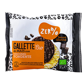 Gallette di mais - ricoperte di cioccolato fondente - 32 gr - Zer%glutine