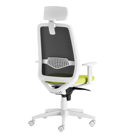 96248 Seduta operativa Tullio TUABPG - con braccioli regolabili e poggiatesta - verde mela/bianco - Unisit