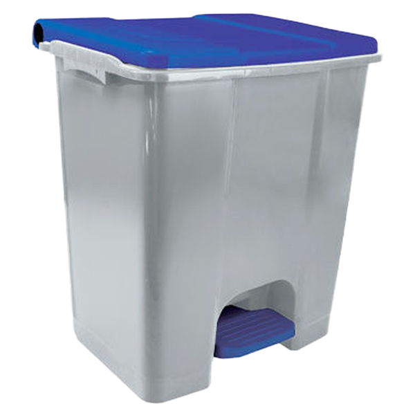 97423 Contenitore mobile Ecoconti - a pedale - 60 L - plastica riciclata - grigio/blu - Medial