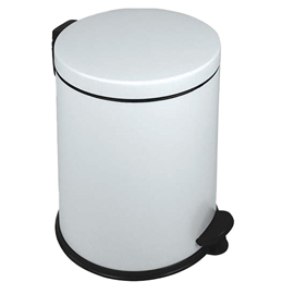 Pattumiera a pedale New Bin Basic - 12 L - metallo verniciato - bianco - Medial