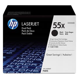 Hp - Confezione 2 Toner originale - 55X - Nero - CE255XD - 12.500 pag/cad