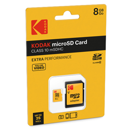 Kodak - Micro SDHC Class 10 Extra - EKMSDM8GHC10CK - 8 GB