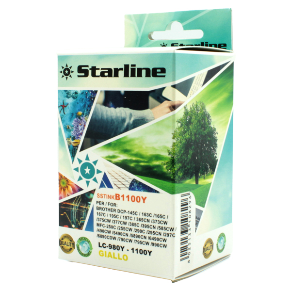 SSTINKB1100Y Starline - Cartuccia ink - per Brother - Giallo - LC980Y - 16ml