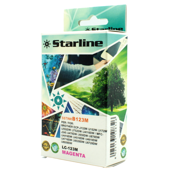 SSTINKB123M Starline - Cartuccia ink - per Brother - Magenta - LC123M - 10ml