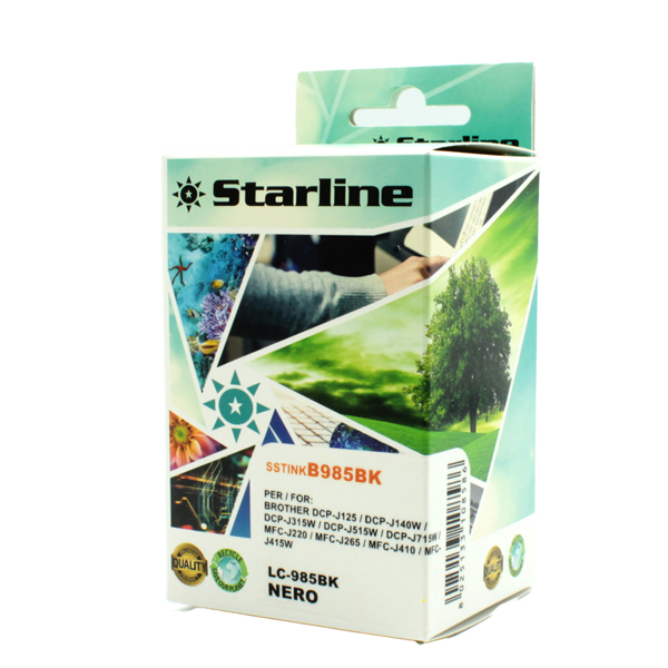 SSTINKB985BK Starline - Cartuccia ink - per Brother - Nero - LC985BK - 15ml