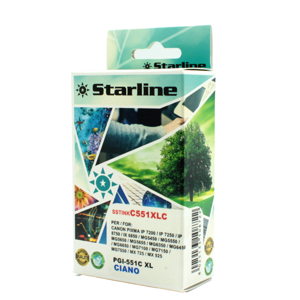 SSTINKC551XLC Starline - Cartuccia ink - per Canon - Ciano - CLI-551BK C - 9