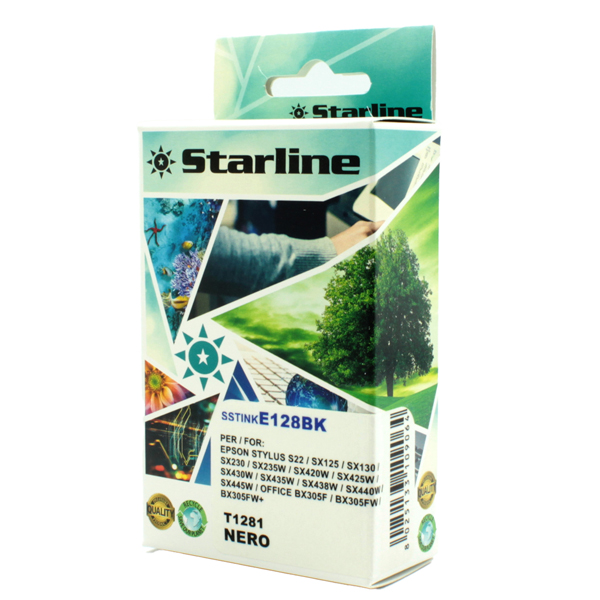 SSTINKE128BK Starline - Cartuccia ink - per Epson - Nero - C13T12814012 - T1281 - 10ml