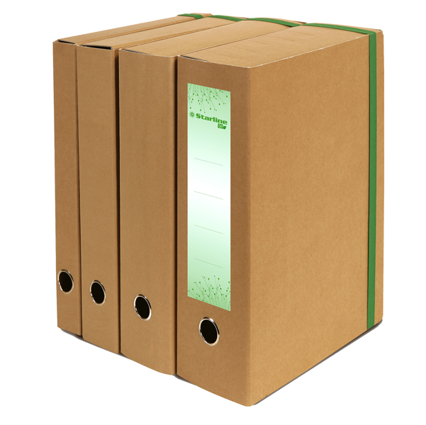 STL6103_1 Scatola progetto con elastico - cartone FSC- dorso 8 cm - 25x35 cm - avana - Starline