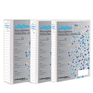 Raccoglitore personalizzabile KingShow - 22 x 30 cm - 4 anelli a D 30 mm - dorso 4 cm - bianco - Starline