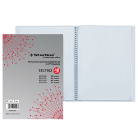 Portalistini personalizzabile - PP - 22 x 30 cm - 40 buste - trasparente - Starline