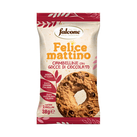 Biscotto ciambellina - con gocce di cioccolato - monoporzione da 38 gr - Falcone