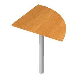 Raccordo angolare 90° per scrivanie Easy - 80 x 80 cm - noce chiaro/grigio alluminio