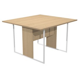 Tavolo riunione Essence - 120 x 110 cm - Rovere - Gamba bianca