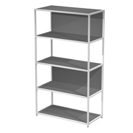 Libreria 5 ripiani Modular - 90 x 44 x 161 cm - struttura metal bianco - antracite