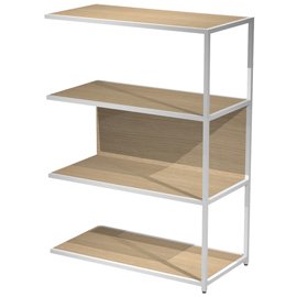 Modulo aggiuntivo per libreria Modular - 90 x 44 x 122 cm - struttura metal bianco - rovere