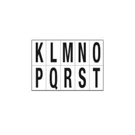 101839 Lettere adesive da K a T - in PVC - 70 x 124 mm - 10 et/fg - 1 foglio - nero/bianco