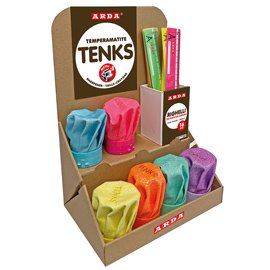 TemperamatiteTenks Glitter e Righe 16cm  - colori assortiti - Arda - display Voilà 48 pezzi totali