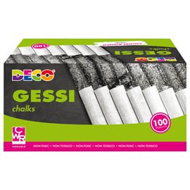Gessetti tondi - ø 10 x 81 mm - bianco - Deco - Scatola 100 gessetti tondi