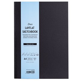 Sketchbook Duo Layflat - A4 - 105 gr - 60 pag - copertina nera - MUSA