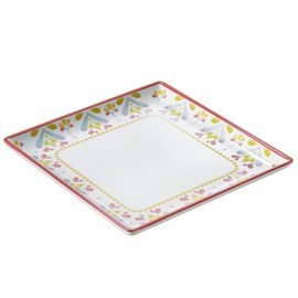 Piatto quadrato Linea Corfù - 17 x 17 x 2 cm - melamina - Leone