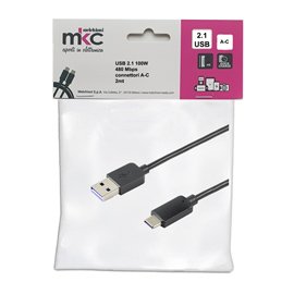 Cavo USB - 2.0 A/C - 100W - 480Mbps - 2 mt - MKC Melchioni
