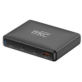 Caricatore USB -  140W -  3 USB-C + 1 USB-A - Nero -MKC Melchioni