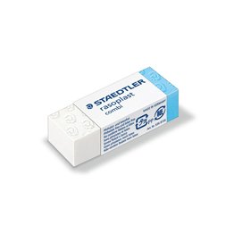 25171 Gomma Combi Rasoplast - 43 x19 x13 mm - bianca e blu - Staedtler - conf. 30 pezzi