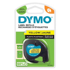 Nastro Letratag 912020 - 12 mm x 4 mt - plastica - giallo - Dymo