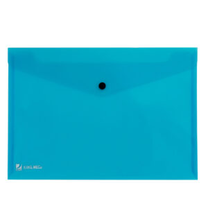 Busta con bottone Pull - A4 - PP - azzurro - King Mec
